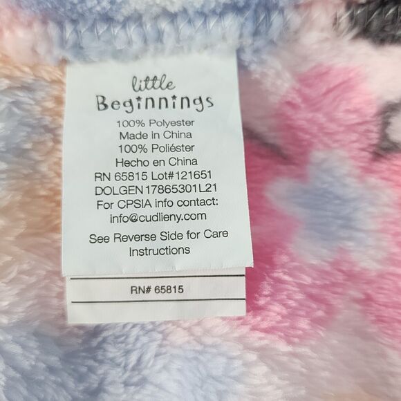 Little Beginnings Unicorn Plush Lovey With Floral Security Blanket Baby Toy - Picture 5 of 7